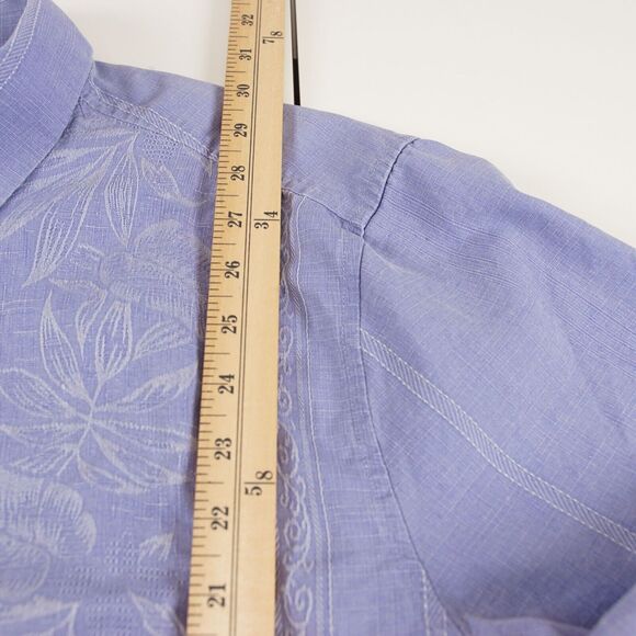 Tommy Bahama Blue 100% Silk Floral Short Sleeve Relaxed Button Camp Shirt Sz XL - Picture 4 of 9